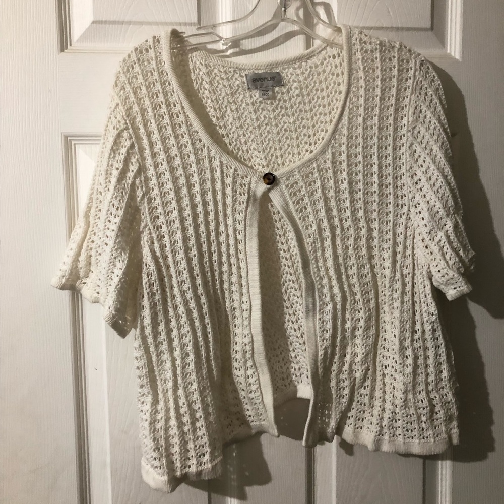 White crochet sweater